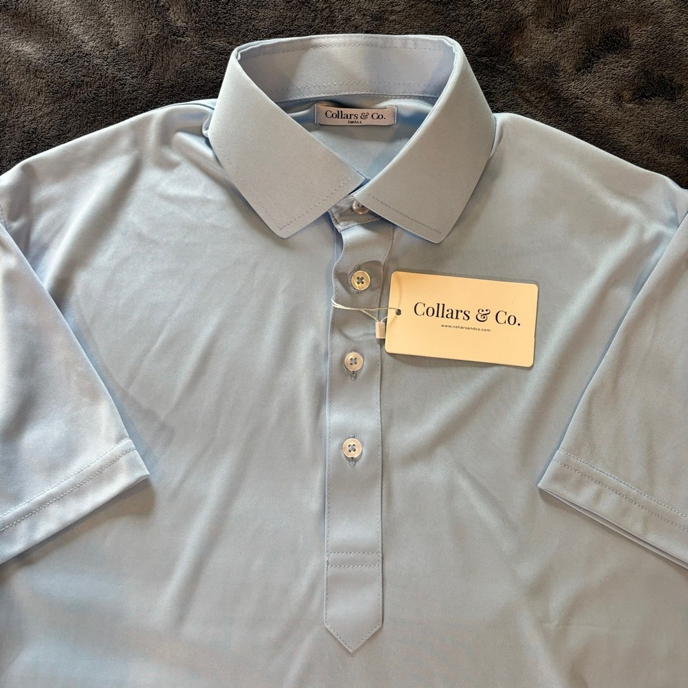 Collars & Co Dress Polo Shirt Mens Small Performance Quick Dry Stretch New NWT